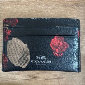 Coach Halftone Floral Coated Canvas Card Holder